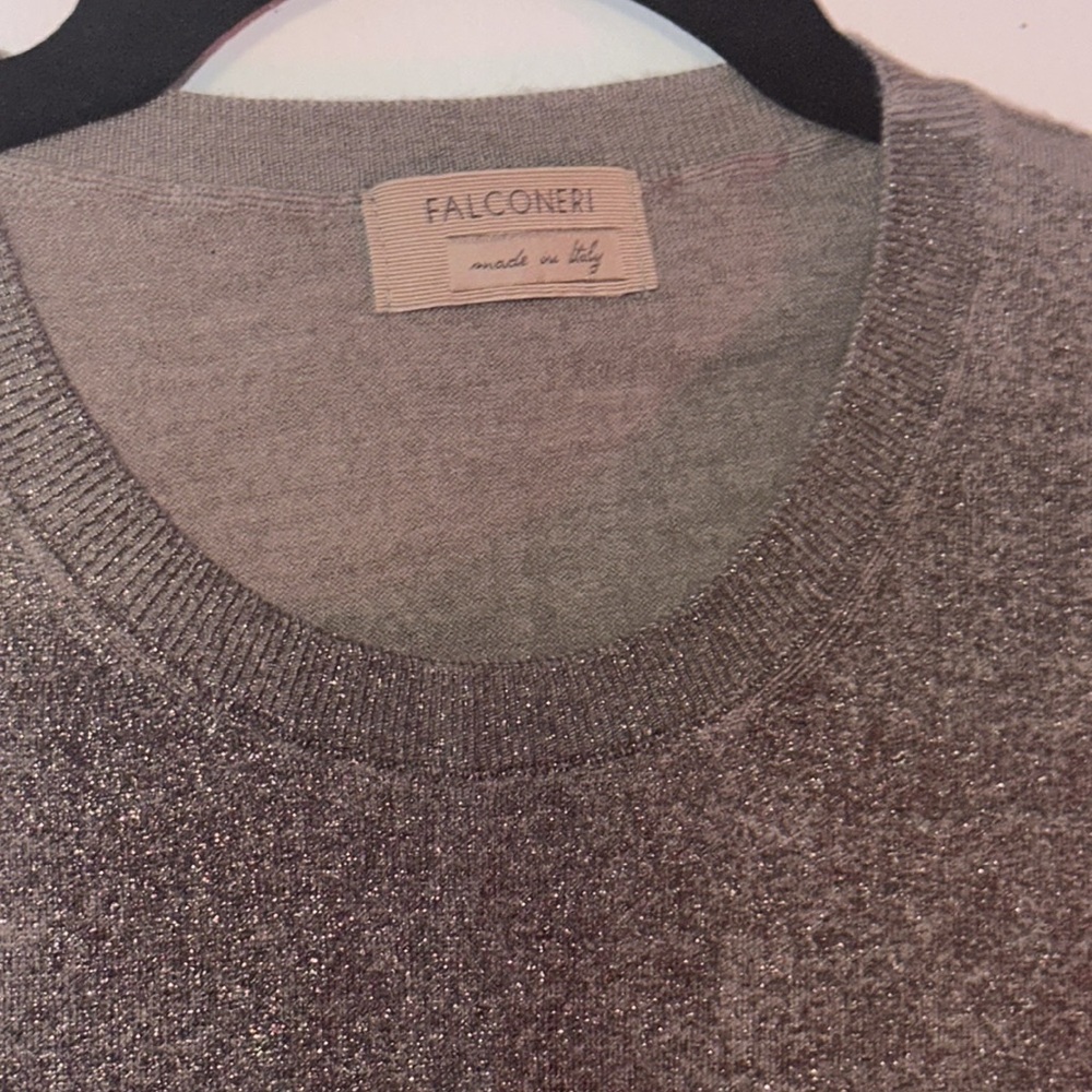 NWOT. Woman’s Falconeri Italian made sparkling gold sweater vest. Size M.